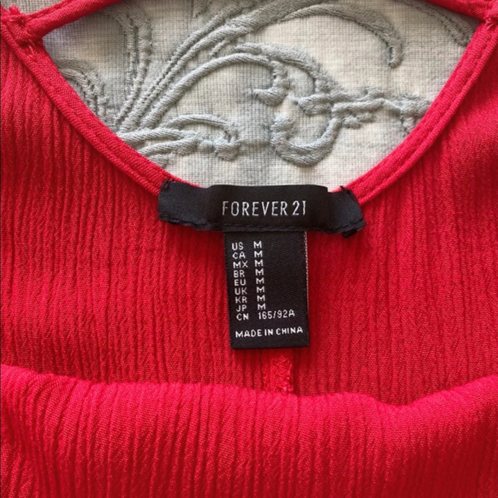 Cherry Red Open Shoulder Blouse - Picture 3 of 4